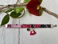 BRACCIALE COTONE GIAPPONESE FIORI FUCSIA