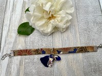 BRACCIALE COTONE GIAPPONESE FIORI CARAMELLO