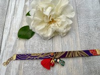 BRACCIALE COTONE GIAPPONESE FOGLIE VIOLA