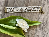 BRACCIALE MACRAME' PERLINE SABBIA