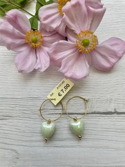 ORECCHINI CREOLE CUORE VERDE MENTA