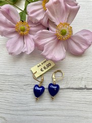 ORECCHINI CUORE IN CERAMICA BLU NOTTE