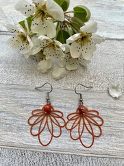 ORECCHINI FIORE FILIGRANA ARANCIONE