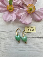 ORECCHINI CUORE CERAMICA VERDE TIFFANY