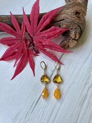 ORECCHINI CRISTALLI GIALLO SENAPE