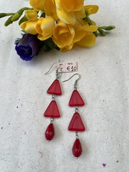 ORECCHINI TRIANGOLINI ROSSO 