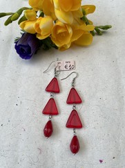 ORECCHINI TRIANGOLINI ROSSO COD 7972