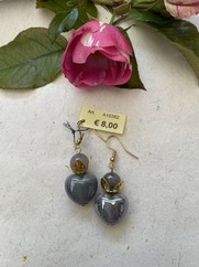 ORECCHINI CUORE SACRO CERAMICA GRIGIO