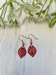 ORECCHINI FILIGRANA GOCCIA ROSSO
