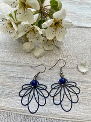 ORECCHINI FIORE FILIGRANA BLU