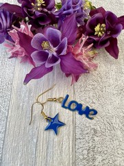 ORECCHINI SMALTI LOVE BLU