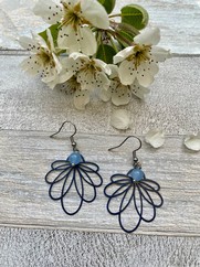 ORECCHINI FIORE FILIGRANA AZZURRO