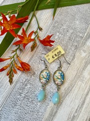 ORECCHINI MARGHERITE AZZURRE
