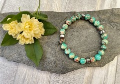 BRACCIALE ELASTICO PIETRA DURA TIFFANY E SABBIA