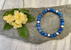 BRACCIALE ELASTICO EMATITE BLU CHIARO