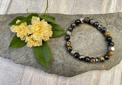 BRACCIALE ELASTICO PIETRA DURA OCCHIO DI TIGRE