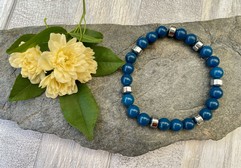BRACCIALE ELASTICO PIETRA DURA BLU SCURO
