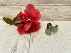 ANELLO IN ACCIAIO CUORE SMALTATO TIFFANY
