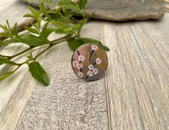 ANELLO TONDO IN TESSUTO CILIEGI LILLA 