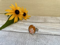 ANELLO TONDO IN TESSUTO CILIEGI CARAMELLO