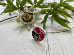 ANELLO TONDO IN TESSUTO FIORE ARGENTO