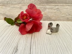 ANELLO IN ACCIAIO CUORE SMALTATO BIANCO