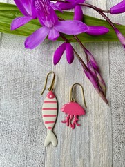 ORECCHINI MARE  MEDUSA FUCSIA