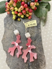ORECCHINI CORALLI ROSA RESINA