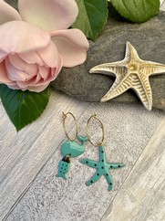 ORECCHINI STELLA MARINA E BALENA AZZURRA
