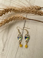ORECCHINI PESCIOLINI BLU E GIALLO