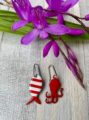 ORECCHINI MARE POLPETTO ROSSO