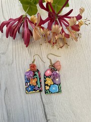 ORECCHINI PLEXI FIORI TROPICAL MULTICOLOR