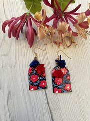ORECCHINI PLEXI FIORI TROPICAL ROSSO