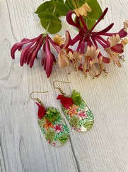 ORECCHINI PLEXI FIORI TROPICAL VERDE