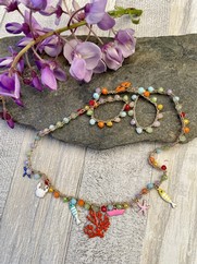 GIROCOLLO UNCINETTO MARINO MULTICOLOR CORALLO