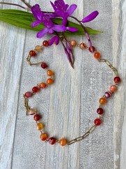 COLLANA IN PIETRA DURA AGATA ARANCIO