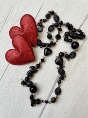 COLLANA ROSARIO CON VETRI DI BOEMIA NERI