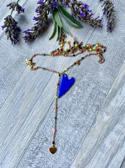 COLLANA SMALTATA CIONDOLO CUORE BLUETTE