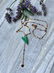 COLLANA SMALTATA CIONDOLO CUORE VERDE