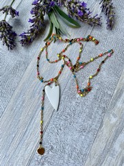 COLLANA SMALTATA CIONDOLO CUORE BIANCO