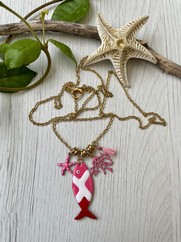 CIONDOLO PESCIOLINO ROSA ROSSO