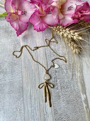 COLLANA FIOCCO ACCIAIO DORATO