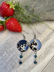 ORECCHINI COTONE GIAPPONESE ONDA BLU ORO