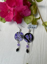 ORECCHINI COTONE GIAPPONESE FIORE VIOLA