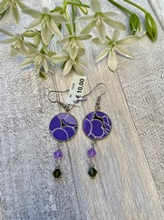 ORECCHINI COTONE GIAPPONESE FIORE VIOLA