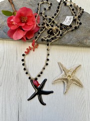 COLLANA UNCINETTO STELLA MARINA NERA