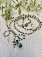COLLANA UNCINETTO GEMMA PIETRA DURA VERDE