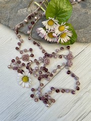 COLLANA UNCINETTO ROSE VIOLA