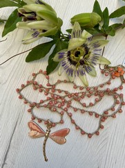 COLLANA UNCINETTO LIBELLULA SMALTATA PESCA