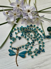 COLLANA UNCINETTO LIBELLULA SMALTATA OTTANIO